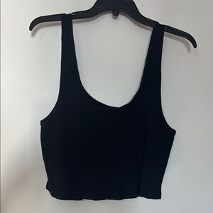Black Ribbed Women's Crop Tank Top